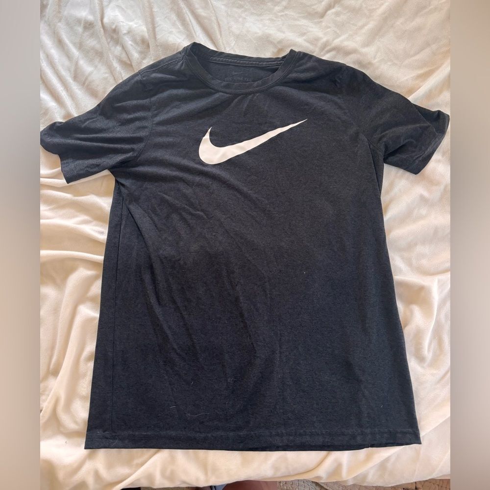 Nike Boy's Dark Gray Tee with Subtle Logo